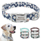 Custom Dog Collar Nylon Floral Engraved Pet Puppy Collar Print Personalized Name Collars for Small Medium Large Dogs Pitbull