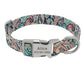 Custom Dog Collar Nylon Floral Engraved Pet Puppy Collar Print Personalized Name Collars for Small Medium Large Dogs Pitbull