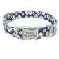Custom Dog Collar Nylon Floral Engraved Pet Puppy Collar Print Personalized Name Collars for Small Medium Large Dogs Pitbull