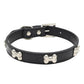 Transer Pet Dog Supplies Alligator PU Leather Bone Pet Necklace Accessory Pet Supply Dog Collar For Small Medium Dog