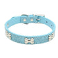 Transer Pet Dog Supplies Alligator PU Leather Bone Pet Necklace Accessory Pet Supply Dog Collar For Small Medium Dog