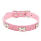 Transer Pet Dog Supplies Alligator PU Leather Bone Pet Necklace Accessory Pet Supply Dog Collar For Small Medium Dog