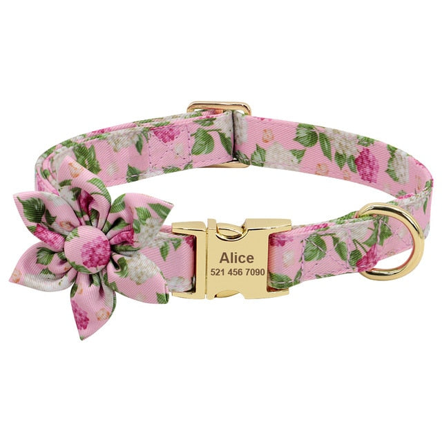 Dog Accessories Pet Puppy Cat Collar Custom Nylon Printed Dog Nameplate Collar Personalized Engraved ID Tag Collars Small Dogs