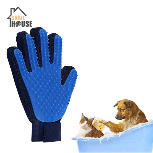 Snailhouse Pet Glove Cat Grooming Deshedding Brush Gloves Cats Dog Animal Back Massage Fur Washing Bathing Glove Comb For Animal