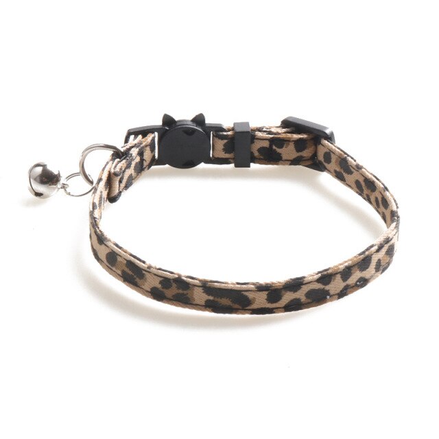 Leopard Print Bowknot Cat Collar Adjustable Buckle Kitty Bow Tie with Bells Puppy Chihuahua Small Dogs Collars Pets Supplies