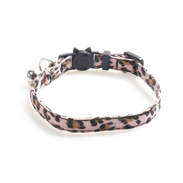Leopard Print Bowknot Cat Collar Adjustable Buckle Kitty Bow Tie with Bells Puppy Chihuahua Small Dogs Collars Pets Supplies
