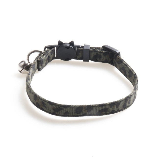 Leopard Print Bowknot Cat Collar Adjustable Buckle Kitty Bow Tie with Bells Puppy Chihuahua Small Dogs Collars Pets Supplies