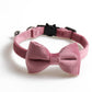 Velvet Cat Collar Solid Color Bowknot Puppy Chihuahua Collars with Bell Adjustable Safety Buckle Cats Bow Tie Pets Accessories