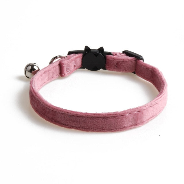 Velvet Cat Collar Solid Color Bowknot Puppy Chihuahua Collars with Bell Adjustable Safety Buckle Cats Bow Tie Pets Accessories
