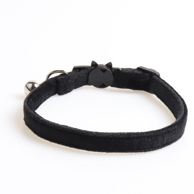 Velvet Cat Collar Solid Color Bowknot Puppy Chihuahua Collars with Bell Adjustable Safety Buckle Cats Bow Tie Pets Accessories