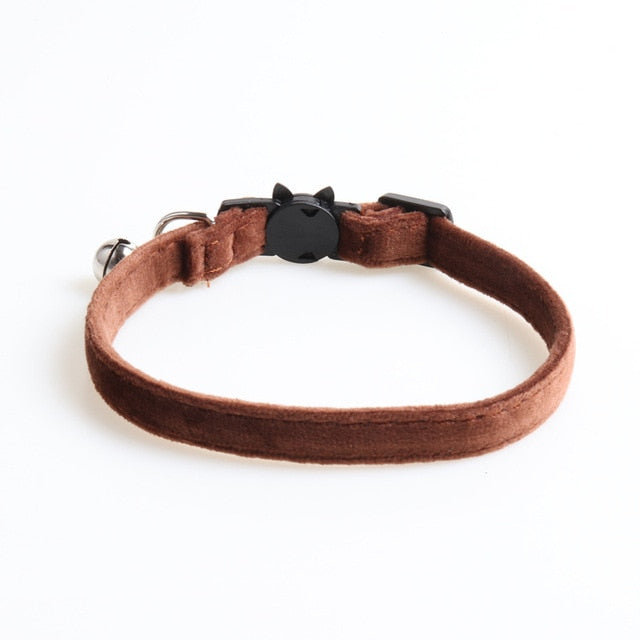 Velvet Cat Collar Solid Color Bowknot Puppy Chihuahua Collars with Bell Adjustable Safety Buckle Cats Bow Tie Pets Accessories
