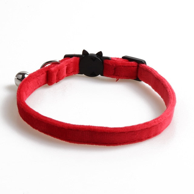 Velvet Cat Collar Solid Color Bowknot Puppy Chihuahua Collars with Bell Adjustable Safety Buckle Cats Bow Tie Pets Accessories