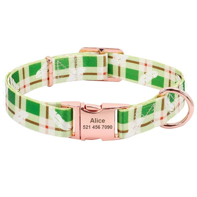Fashion Custom Dog Collar Nylon Print Personalized Pet Collar Puppy Dog ID Collars Free Engraved ID for Small Medium Large Dogs