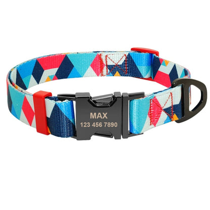 Fashion Custom Dog Collar Nylon Print Personalized Pet Collar Puppy Dog ID Collars Free Engraved ID for Small Medium Large Dogs