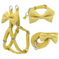 Dog Harness Leash Collar Set Adjustable Soft Cute Bow Double Layer Dog Harness for Small Medium Pet Collar Leash Outdoor Walking