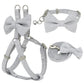 Dog Harness Leash Collar Set Adjustable Soft Cute Bow Double Layer Dog Harness for Small Medium Pet Collar Leash Outdoor Walking