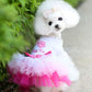 Summer Dog Dress Wedding Dress Skirt Bowknot Lace Sequins Pet Dog Clothes for Small Medium Dogs Sweet Mesh Pet Cat Short Skirts