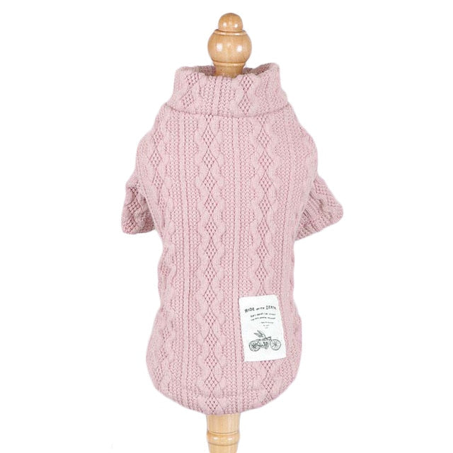 Classic Solid Puppy Dog Sweater Winter Warm Clothing for Small Dogs Costume Chihuahua Coat Knitting Crochet Cloth Jersey