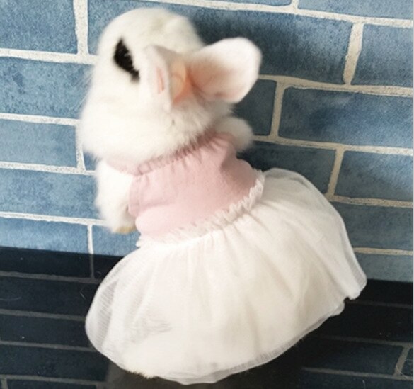 Cotton Gauze Skirt Dog Clothes Rabbit Skirt Kitten Skirt Suspender Dress Small Cat Clothes