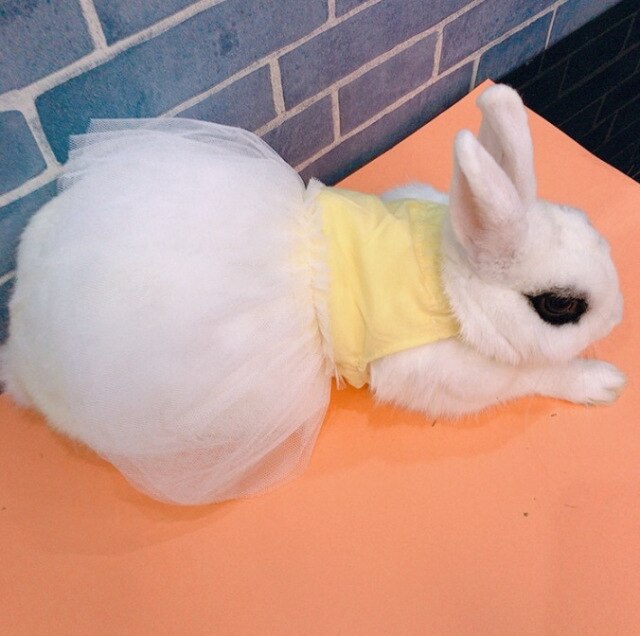 Cotton Gauze Skirt Dog Clothes Rabbit Skirt Kitten Skirt Suspender Dress Small Cat Clothes