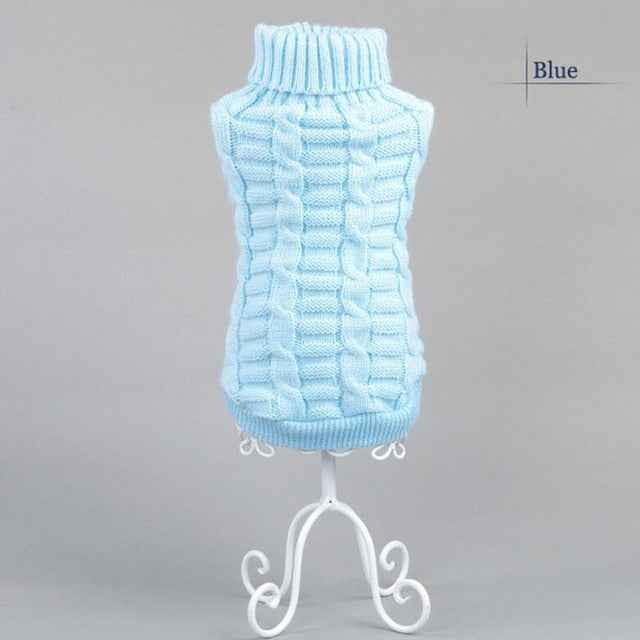 Classic Solid Puppy Dog Sweater Winter Warm Clothing for Small Dogs Costume Chihuahua Coat Knitting Crochet Cloth Jersey
