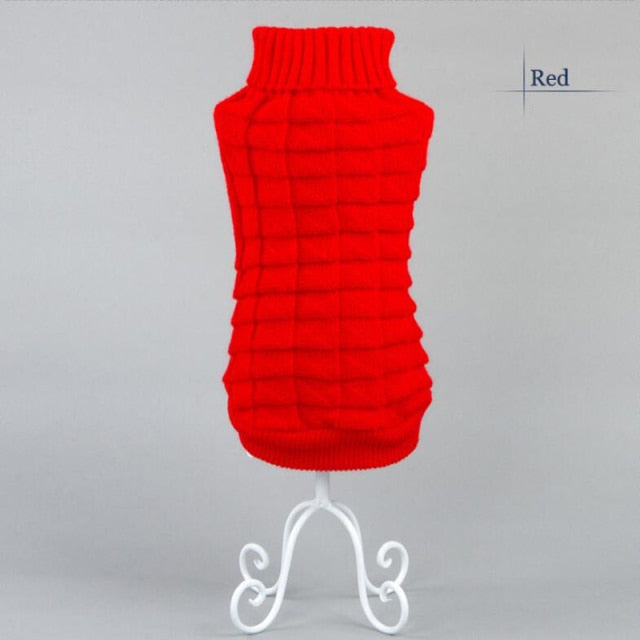 Classic Solid Puppy Dog Sweater Winter Warm Clothing for Small Dogs Costume Chihuahua Coat Knitting Crochet Cloth Jersey