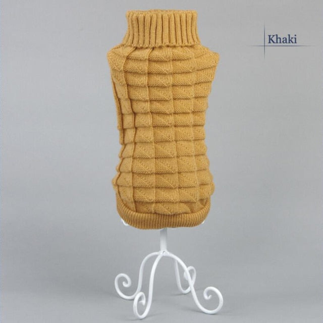 Classic Solid Puppy Dog Sweater Winter Warm Clothing for Small Dogs Costume Chihuahua Coat Knitting Crochet Cloth Jersey
