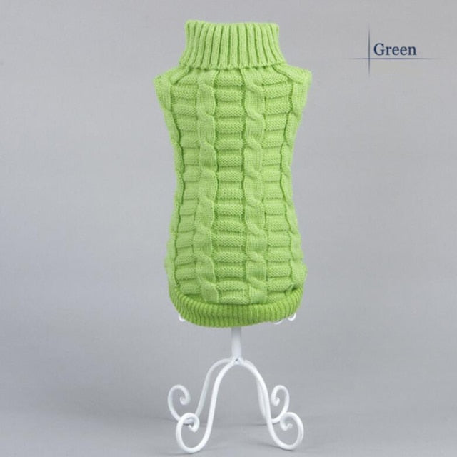 Classic Solid Puppy Dog Sweater Winter Warm Clothing for Small Dogs Costume Chihuahua Coat Knitting Crochet Cloth Jersey