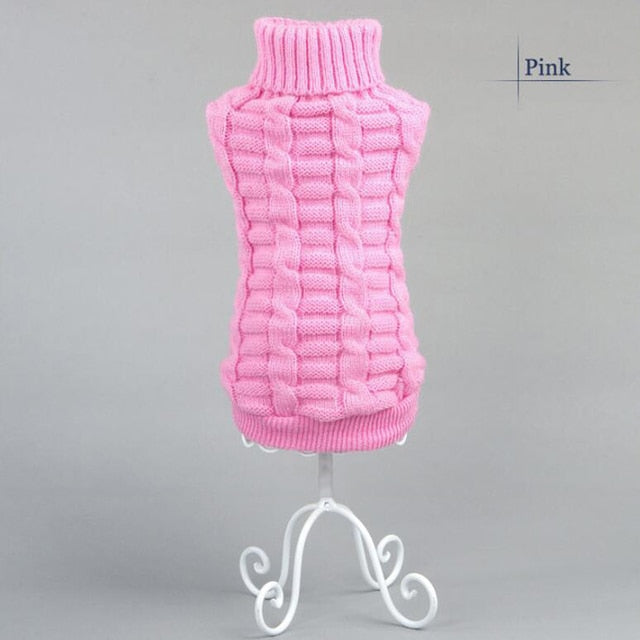 Classic Solid Puppy Dog Sweater Winter Warm Clothing for Small Dogs Costume Chihuahua Coat Knitting Crochet Cloth Jersey