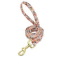 Custom Engraved Dog Collar With Leash Nylon Printed Dog ID Collars Pet Walking Belt For Small Medium Large Dogs Flower Accessory