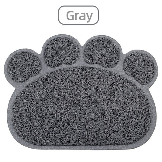 Mosodo Pet Cat Litter Mat Paw Print Feeding Bowl Placemat Cat Bed Pads Non-slip Waterproof Litter Trapper Mats Cat Accessories