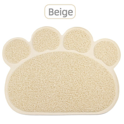 Mosodo Pet Cat Litter Mat Paw Print Feeding Bowl Placemat Cat Bed Pads Non-slip Waterproof Litter Trapper Mats Cat Accessories