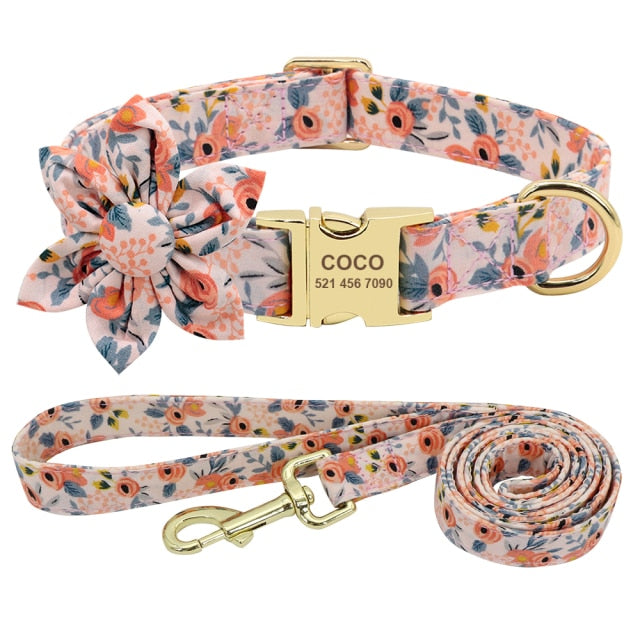 Dog Accessories Pet Puppy Cat Collar Custom Nylon Printed Dog Nameplate Collar Personalized Engraved ID Tag Collars Small Dogs