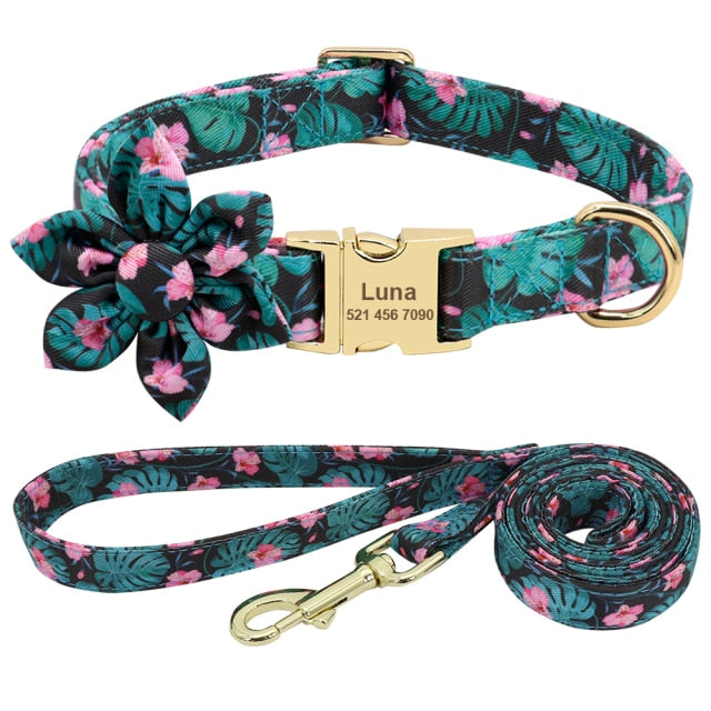 Dog Accessories Pet Puppy Cat Collar Custom Nylon Printed Dog Nameplate Collar Personalized Engraved ID Tag Collars Small Dogs