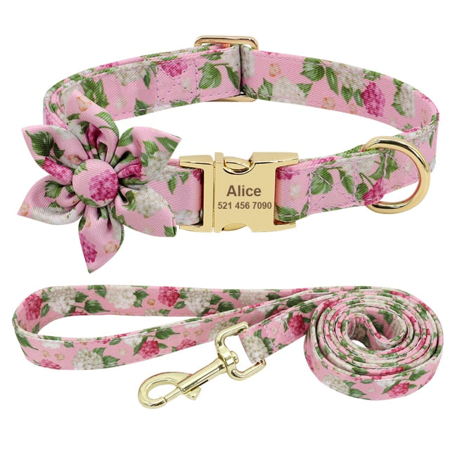 Dog Accessories Pet Puppy Cat Collar Custom Nylon Printed Dog Nameplate Collar Personalized Engraved ID Tag Collars Small Dogs