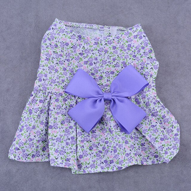 Summer Dog Dress Wedding Dress Skirt Bowknot Lace Sequins Pet Dog Clothes for Small Medium Dogs Sweet Mesh Pet Cat Short Skirts