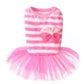 Summer Dog Dress Wedding Dress Skirt Bowknot Lace Sequins Pet Dog Clothes for Small Medium Dogs Sweet Mesh Pet Cat Short Skirts