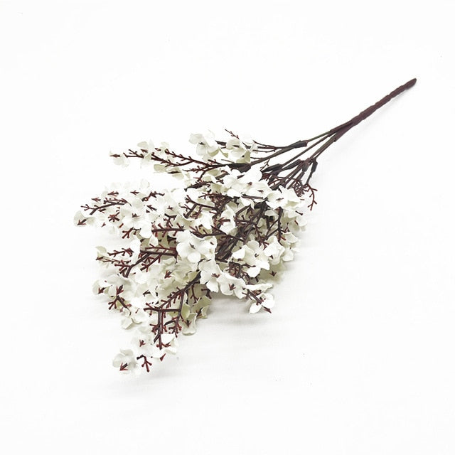 Pink Silk Gypsophila Artificial Flowers Small Bunches 5 Forks 30CM Living Room Decoration Fake Plants Vase for Home Wedding