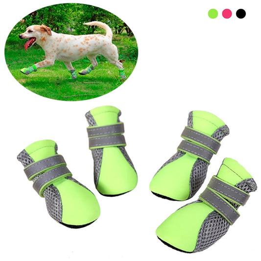 Breathable Pet Dog Outdoor Walking Shoes Net Soft Summer Pet Shoes Night Safe Reflective Boots For Large Small Dogs