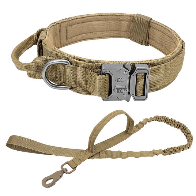 Durable Tactical Dog Collar Adjustable Nylon Military Dog Collar Leash For Medium Large Dogs German Shepherd Training Hunting