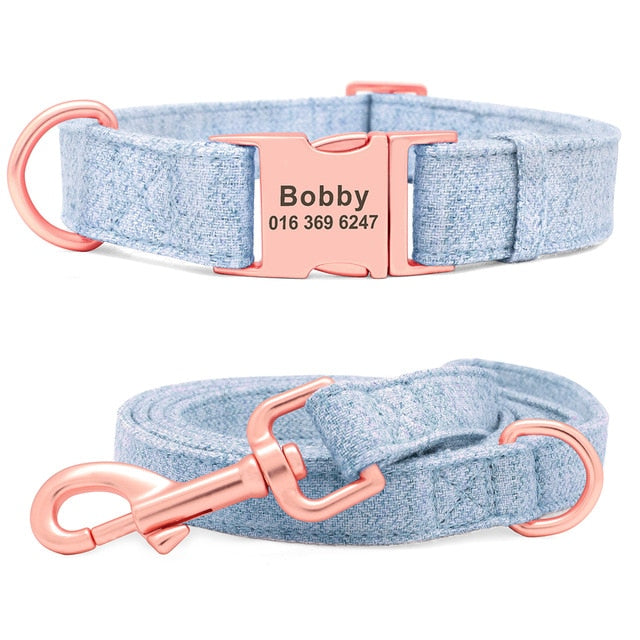 Personalized Dog Collar And Leash Set Free Engraved Pet Dog ID Tag Nameplate Collars For Small Medium Large Dogs Collar