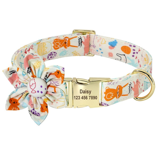 Dog Accessories Pet Puppy Cat Collar Custom Nylon Printed Dog Nameplate Collar Personalized Engraved ID Tag Collars Small Dogs
