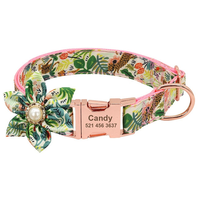 Dog Accessories Pet Puppy Cat Collar Custom Nylon Printed Dog Nameplate Collar Personalized Engraved ID Tag Collars Small Dogs