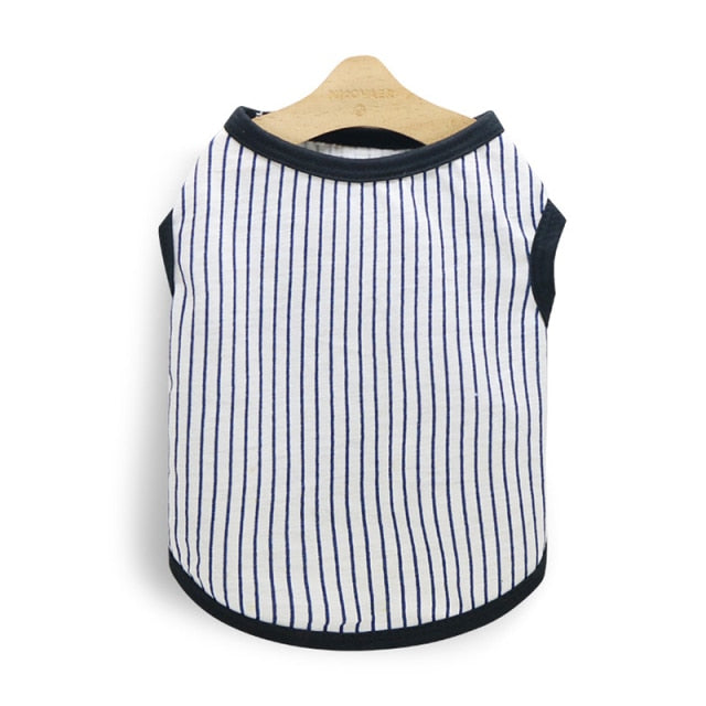 Summer Striped Dog Shirt Cotton Casual Pet Vest Comfortable  Dog Costume Puppy T-Shirt Breathable Dog Clothes