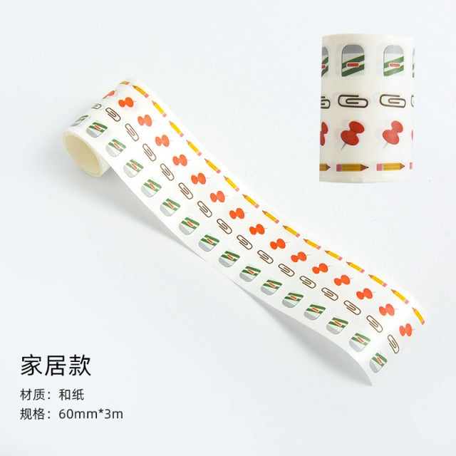 Kawaii Expression Bear Washi Tape Decorative Adhesive Dot Masking Tape Stickers Scrapbooking DIY Stationery Tape School Supplies