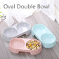 Macarone Double Pet Bowl Plastic Puppy Cat Food Water Drinking Dish Feeder Cat Puppy Feeding Supplies Small Dog Accessories