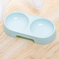 Macarone Double Pet Bowl Plastic Puppy Cat Food Water Drinking Dish Feeder Cat Puppy Feeding Supplies Small Dog Accessories