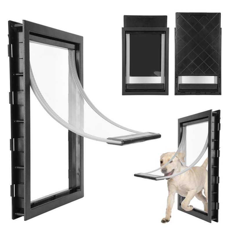 PVC Large Pet Door Magnet Automatic Closing Door Bothway Security Accessory for Big Dog Gate Dog Fences With Baffle Pet Supplies
