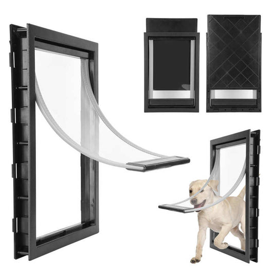 PVC Large Pet Door Magnet Automatic Closing Door Bothway Security Accessory for Big Dog Gate Dog Fences With Baffle Pet Supplies