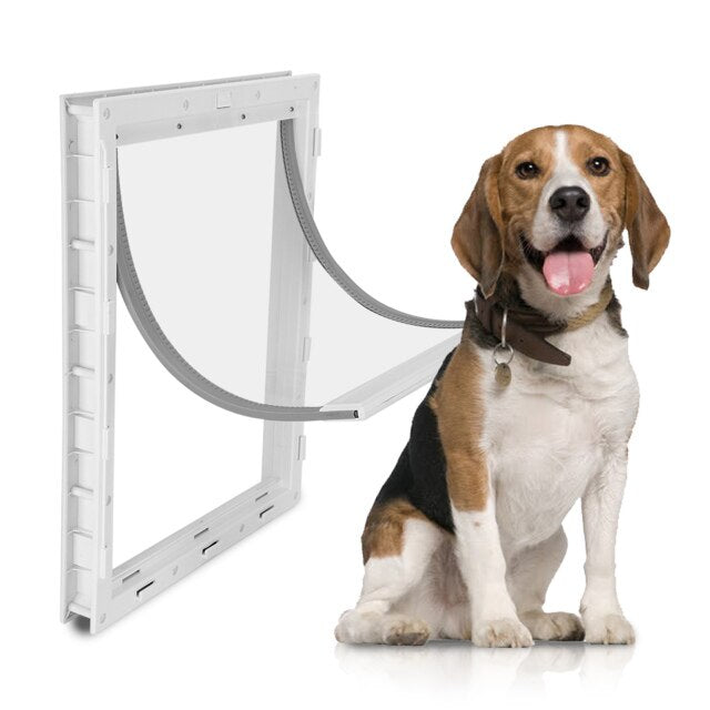 PVC Large Pet Door Magnet Automatic Closing Door Bothway Security Accessory for Big Dog Gate Dog Fences With Baffle Pet Supplies